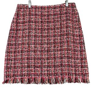 Talbots Petites Wool Blend Boucle Tweed Fringe Career Office Pencil Skirt - 10P